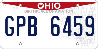 OH license plate GPB6459