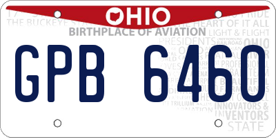 OH license plate GPB6460