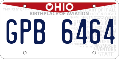 OH license plate GPB6464