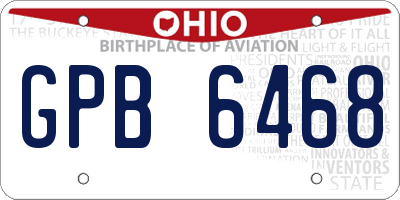 OH license plate GPB6468