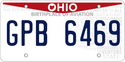 OH license plate GPB6469
