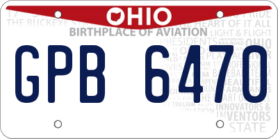 OH license plate GPB6470