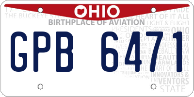 OH license plate GPB6471