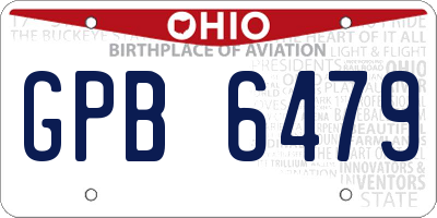 OH license plate GPB6479