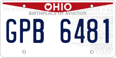 OH license plate GPB6481