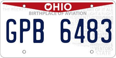 OH license plate GPB6483
