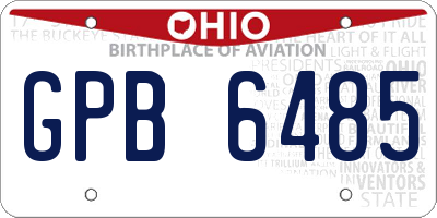 OH license plate GPB6485