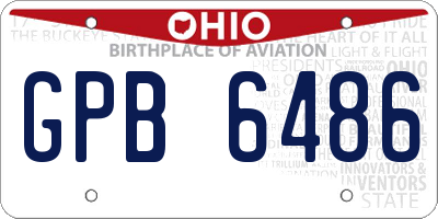 OH license plate GPB6486
