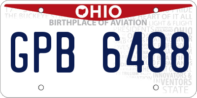 OH license plate GPB6488