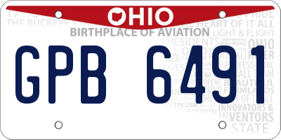 OH license plate GPB6491