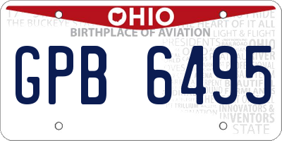 OH license plate GPB6495