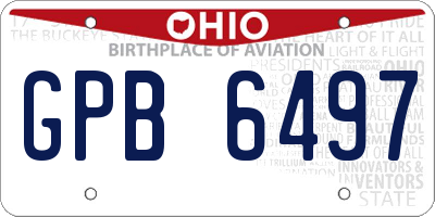 OH license plate GPB6497