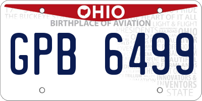 OH license plate GPB6499
