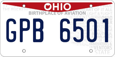 OH license plate GPB6501