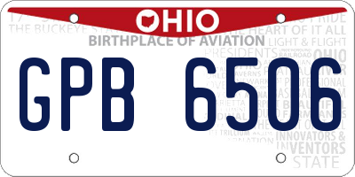 OH license plate GPB6506