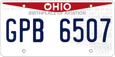 OH license plate GPB6507