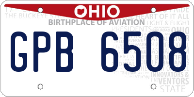 OH license plate GPB6508