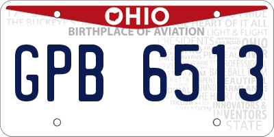 OH license plate GPB6513