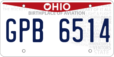 OH license plate GPB6514