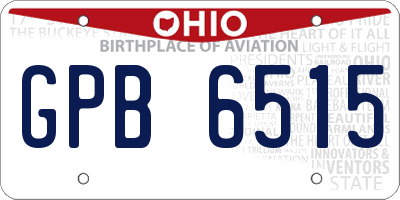 OH license plate GPB6515