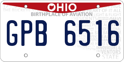 OH license plate GPB6516