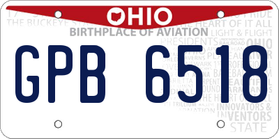 OH license plate GPB6518