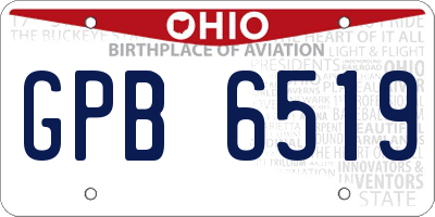 OH license plate GPB6519