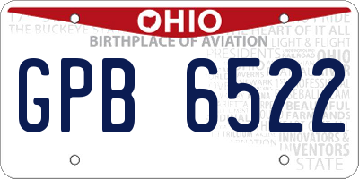 OH license plate GPB6522