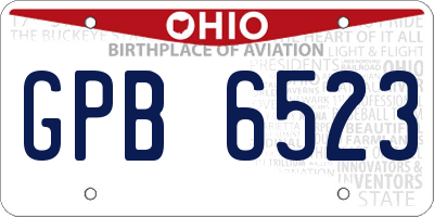 OH license plate GPB6523