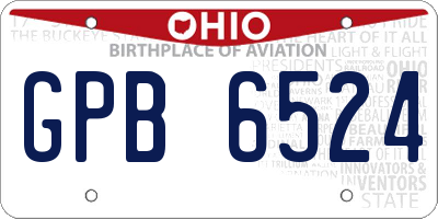 OH license plate GPB6524