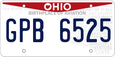OH license plate GPB6525