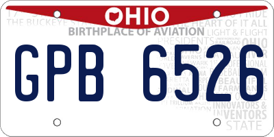 OH license plate GPB6526
