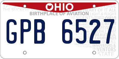 OH license plate GPB6527