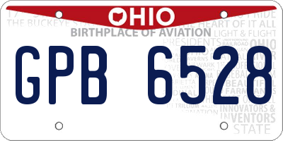 OH license plate GPB6528