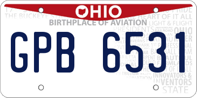 OH license plate GPB6531
