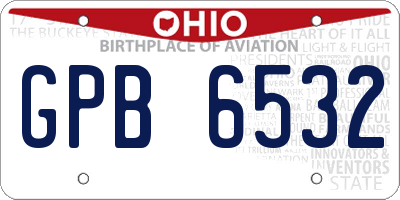 OH license plate GPB6532