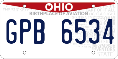 OH license plate GPB6534