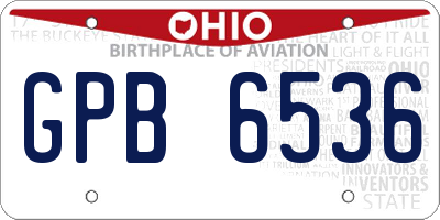 OH license plate GPB6536
