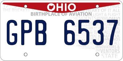 OH license plate GPB6537