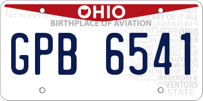 OH license plate GPB6541