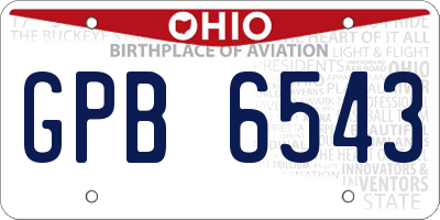 OH license plate GPB6543