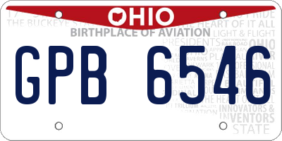 OH license plate GPB6546