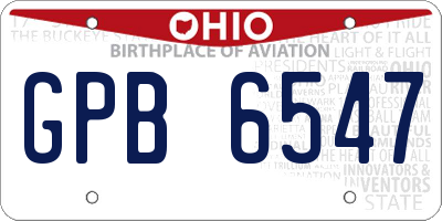 OH license plate GPB6547