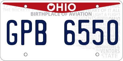 OH license plate GPB6550