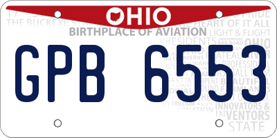OH license plate GPB6553