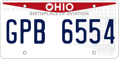 OH license plate GPB6554