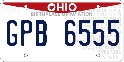 OH license plate GPB6555