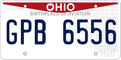 OH license plate GPB6556
