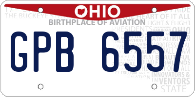 OH license plate GPB6557