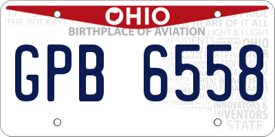 OH license plate GPB6558